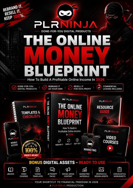 The Online Money Blueprint (2026 Edition) | Complete PLR Business Guide + Bonus Digital Assets